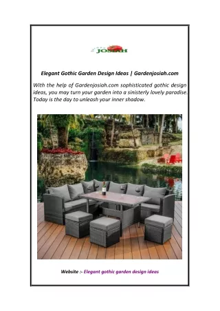 Elegant Gothic Garden Design Ideas  Gardenjosiah.com