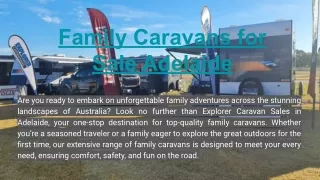 Family Caravans for Sale Adelaide