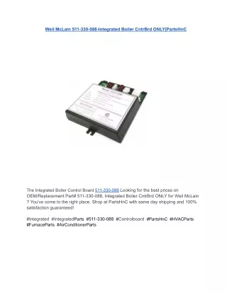 Weil McLain 511-330-088-Integrated Boiler CntrBrd ONLY_PartsHnC