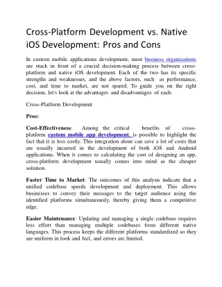 Cross-Platform Development vs. Native iOS Development: Pros and Cons