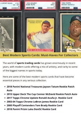 Best Modern Sports Cards: Must-Haves For Collectors