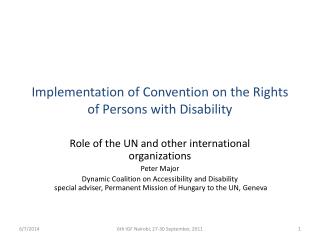 Implementation of Convention on the Rights of Persons with Disability