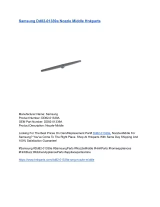 Samsung Dd82-01339a Nozzle Middle Hnkparts