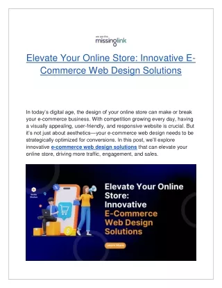 Elevate Your Online Store_ Innovative E-Commerce Web Design Solutions