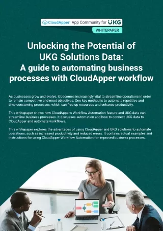 Automating Business Processes for UKG With CloudApper Workflow