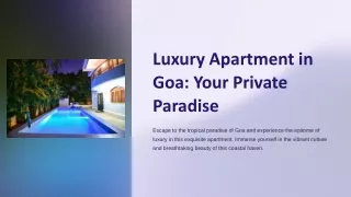 Luxury Apartment in Goa: Your Private Paradise
