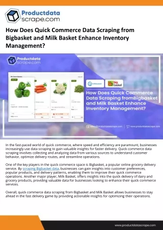 How Does Quick Commerce Data Scraping from Bigbasket and Milk Basket Enhance Inventory Management