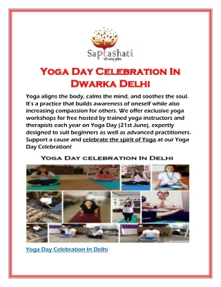 Yoga Day Celebration In Dwarka Delhi