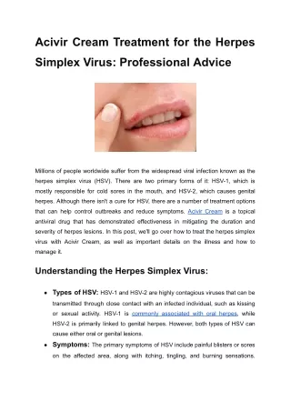 pdf Acivir Cream Treatment for the Herpes Simplex Virus_ Professional Advice