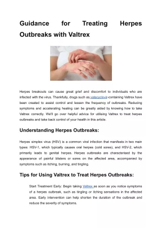 pdf Guidance for Treating Herpes Outbreaks with Valtrex