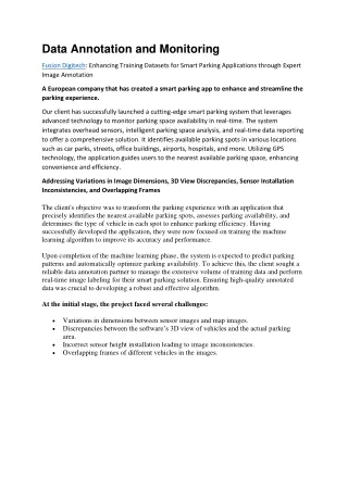 Data Annotation and Monitoring