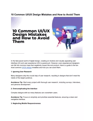 10 Common UI_UX Design Mistakes and How to Avoid Them