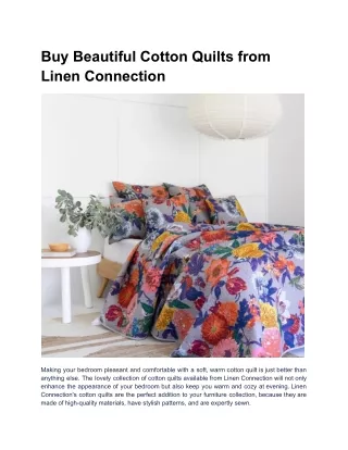 Buy Beautiful Cotton Quilts from Linen Connection