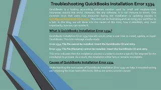 Fix QuickBooks Installation Error 1334 Easily