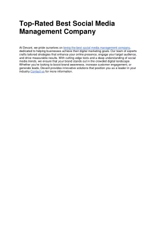 Top-Rated Best Social Media Management Company