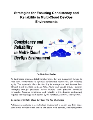 Ensuring Consistency and Reliability in Multi-Cloud DevOps