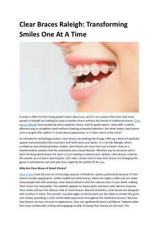 Clear Braces Raleigh - Transforming Smiles One At A Time