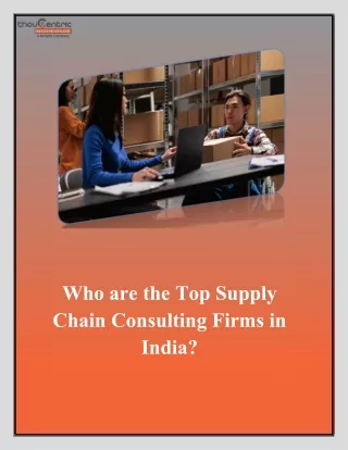 Who are the top supply chain consulting firms in India