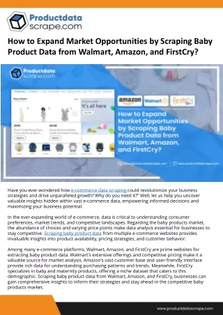 How to Expand Market Opportunities by Scraping Baby Product Data from Walmart, Amazon, and FirstCry