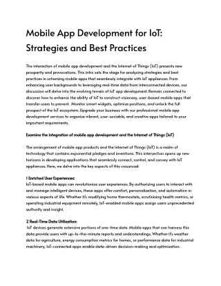 Mobile App Development for IoT_ Strategies and Best Practices