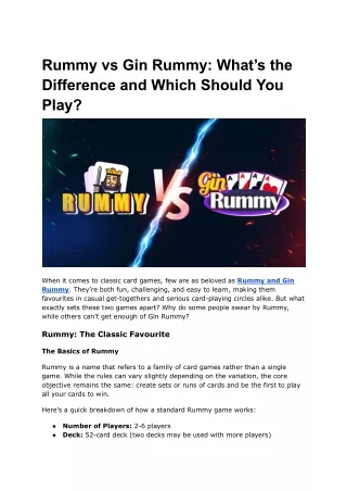 Rummy vs Gin Rummy_ What’s the Difference and Which Should You Play