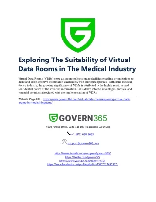 Exploring The Suitability of Virtual Data Rooms in The Medical Industry