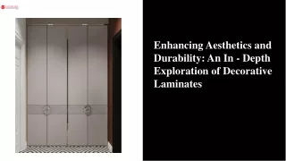 Enhancing Aesthetics and Durability An In - Depth Exploration of Decorative Laminates - Ventura India