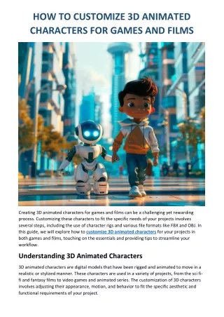 HOW TO CUSTOMIZE 3D ANIMATED CHARACTERS FOR GAMES AND FILMS