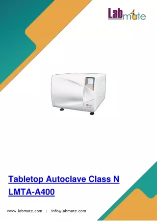 Tabletop Autoclave Class N 24 L