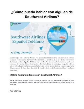 ¿Cómo puedo hablar con alguien de Southwest Airlines