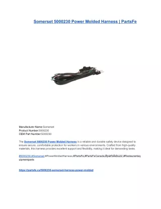 Somerset 5000230 Power Molded Harness _ PartsFe
