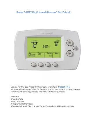 Resideo Th6320R1004-Wirelessmulti-Stageprog T-Stat _ PartsHnC