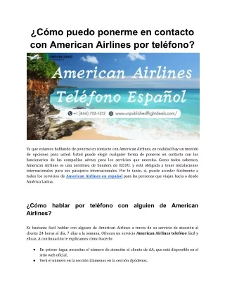 ¿Cómo puedo ponerme en contacto con American Airlines por teléfono