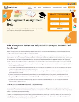 Top-Quality Management Assignment Help by Expert Writers | Gradespire