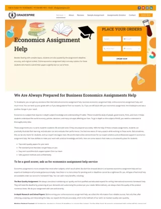 Top-Quality Economics Assignment Help for Students in Australia | Gradespire