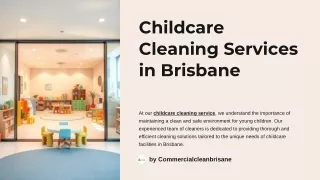 Childcare Cleaning Excellence in Brisbane Clean, Safe, Reliable