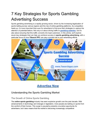 7 Key Strategies for Sports Gambling Advertising Success