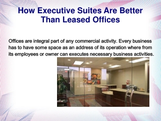 How Executive Suites Are Better Than Leased Offices