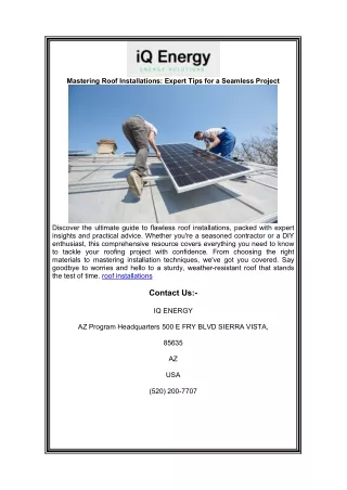 Mastering Roof Installations: Expert Tips for a Seamless Project