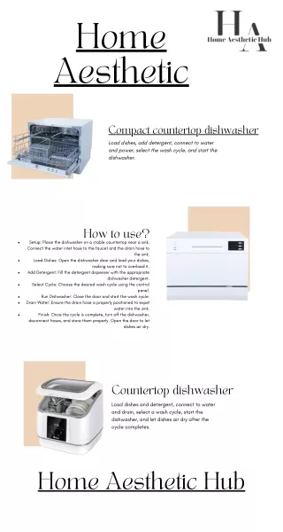 Compact countertop dishwasher