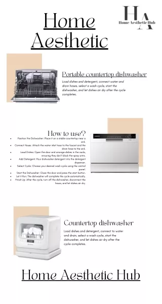 Portable countertop dishwasher