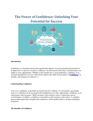 The Power of Confidence Unlocking Your Potential for Success