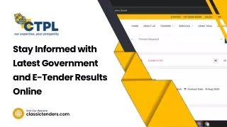 Stay Informed with Latest Government and E-Tender Results Online