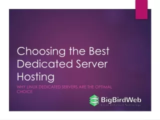 Choosing the Best Dedicated Server Hosting