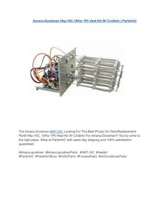 Amana-Goodman Hkp-10C-10Kw 1Ph Heat Kit W_ Crctbrkr _ PartsHnC