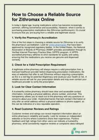 How to Choose a Reliable Source for Zithromax Online