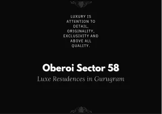 Oberoi Sector 58 Gurugram Brochure