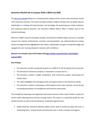 Genomics Market