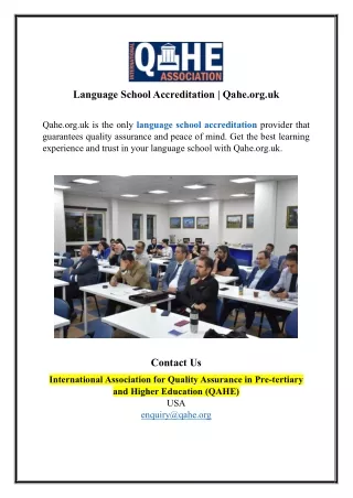 Language School Accreditation | Qahe.org.uk