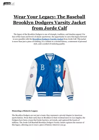 Wear Your Legacy_ The Baseball Brooklyn Dodgers Varsity Jacket from Jorde Calf